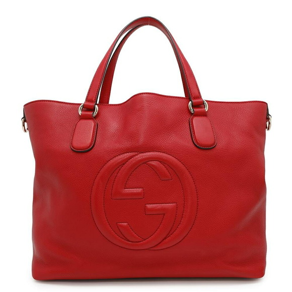Gucci GG Bag Tote Leather s Interlocking Soho - Picture 1 of 8